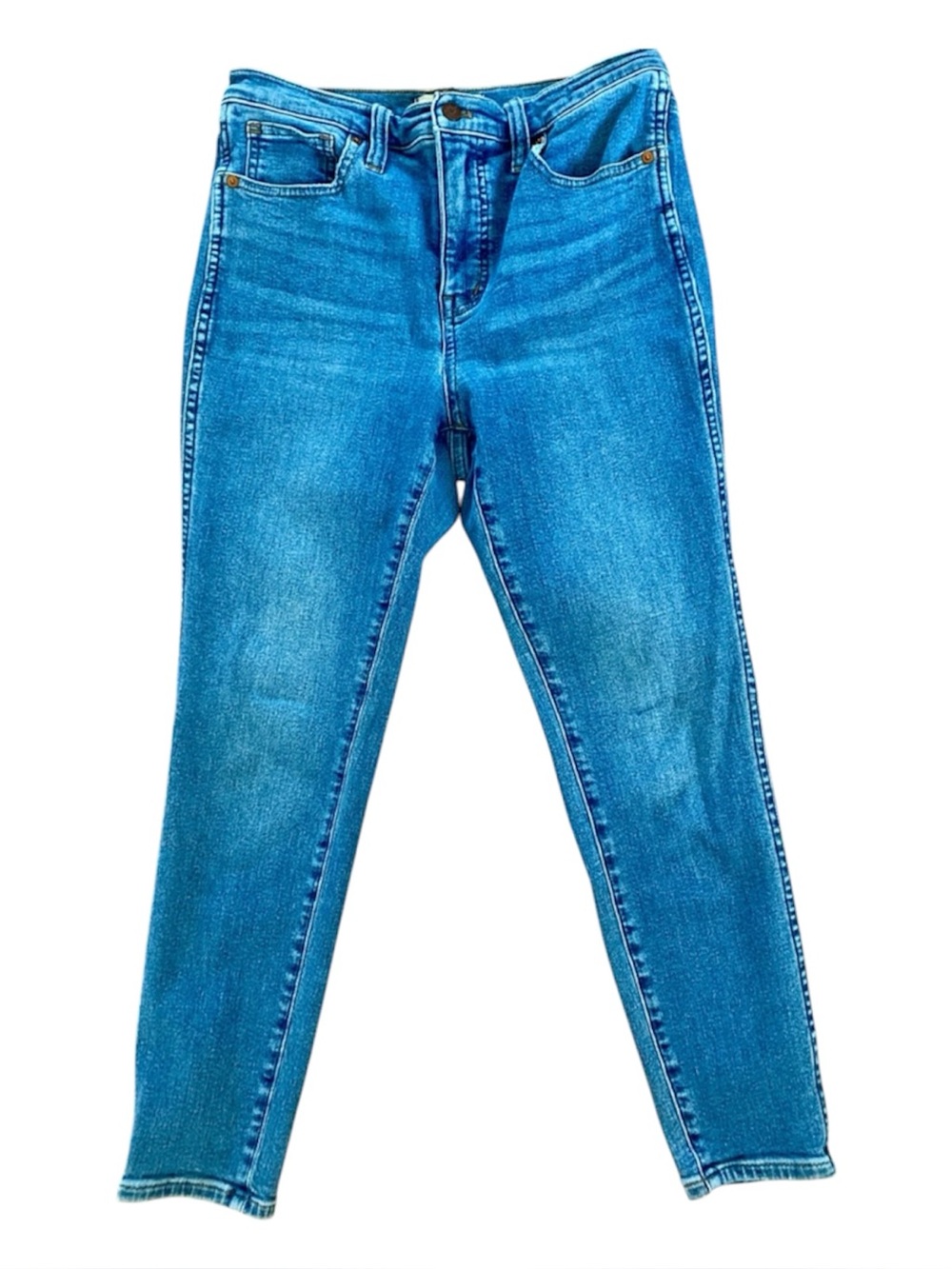 Madewell 10" High Rise Skinny Crop Jeans Medium Wash Size 28 Stretch Denim
